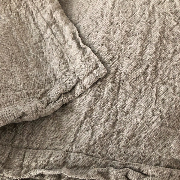 Linen Throw Blanket, Linen Bed Cover, Textured linen blanket, Grey Blanket Linen Coverlet, Daybed blanket Country Blanket bedspread
