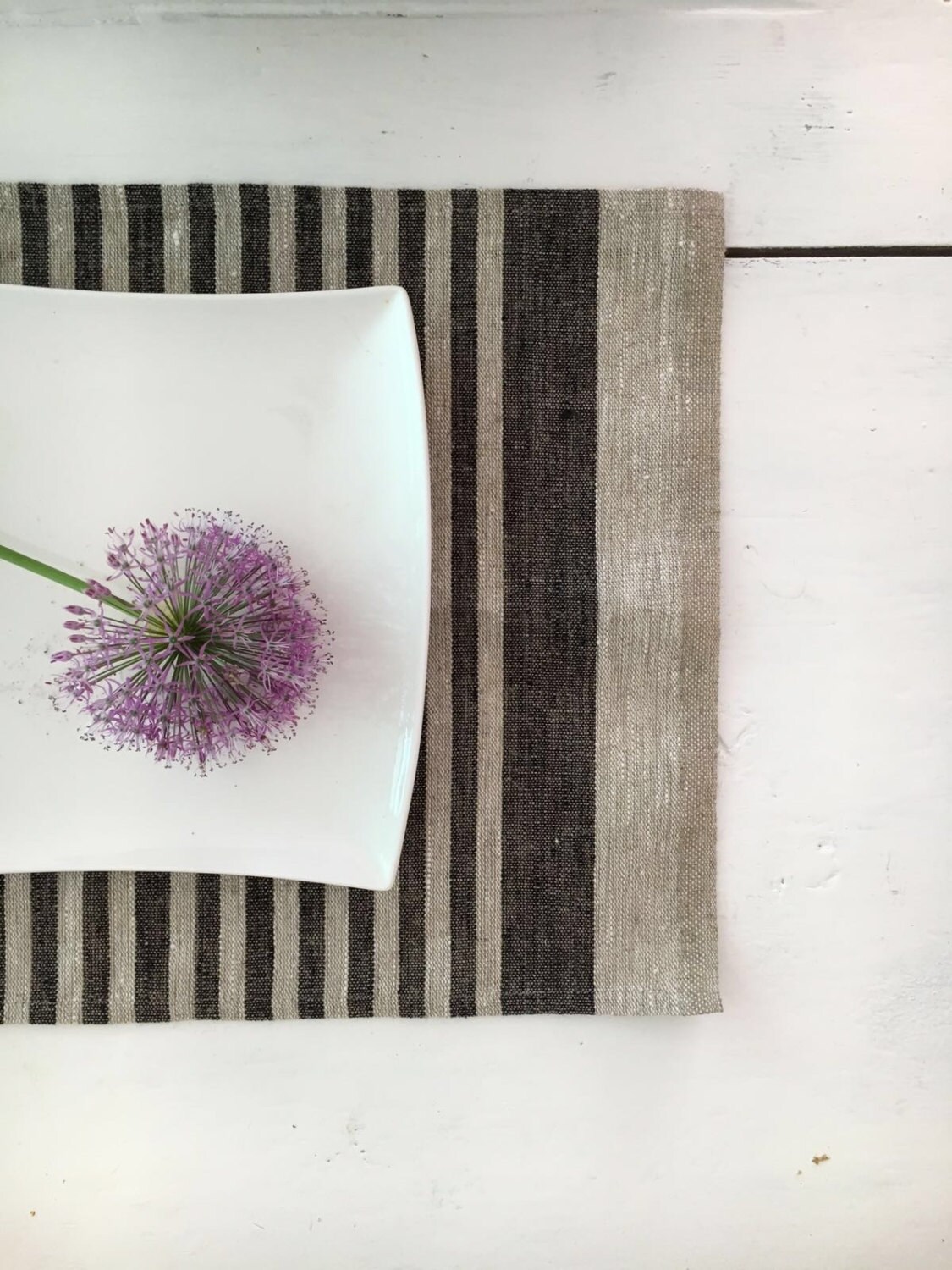 Linen placemats, set of 6 linen placemats, Cloth placemats, striped