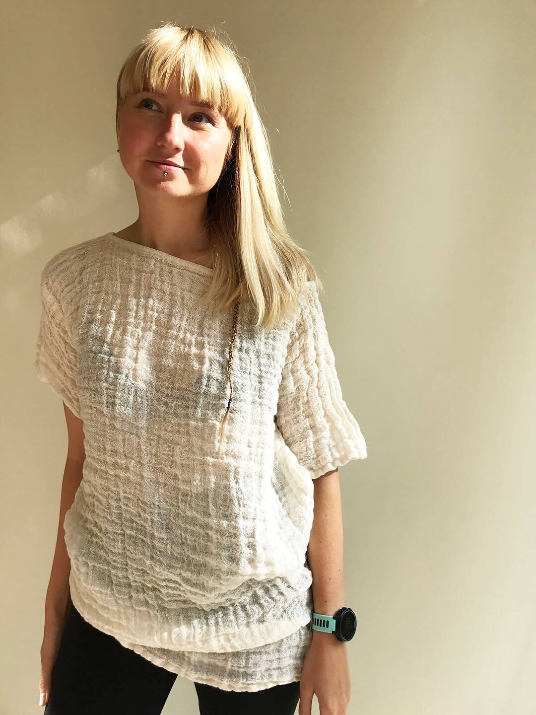 【H】neau linen tops cream NEAU linen tops (-cream-)