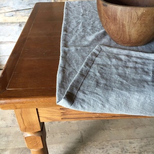 Natural Linen Table Cloth, Rustic Gorgeous texture Taupe Linen Tablecloth Rectangle, Tablecloth Square, Farmhouse Table, Tablecloth linen image 5