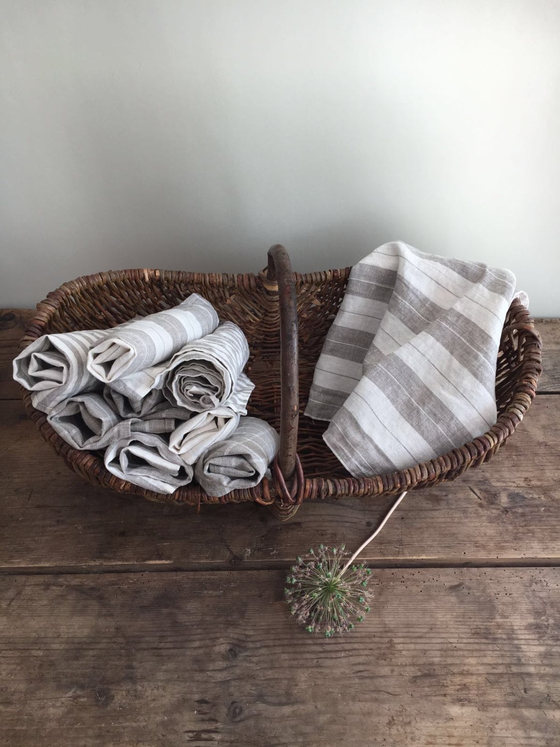 Set of Linen Towels, Three Natural Towels, Guest towels, Kitchen towels ...