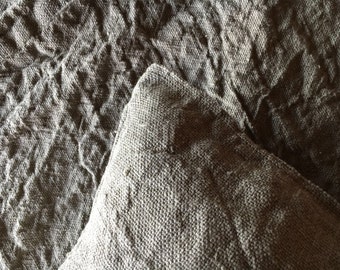 Rustic Linen Throw Blanket, Linen Bed Cover, Textured linen blanket, Grey Blanket Linen Coverlet, Daybed blanket Country Blanket bedspread