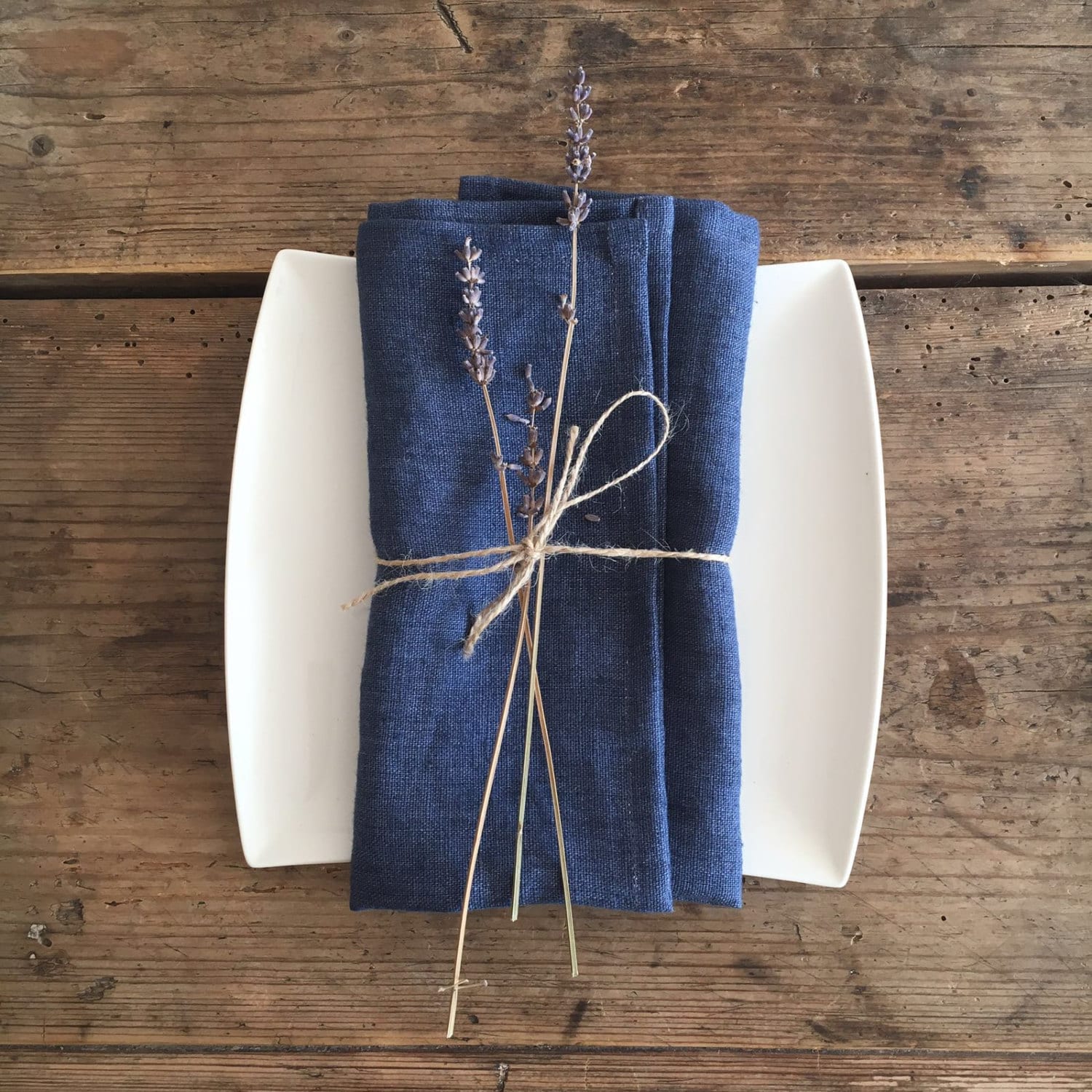 8 Blue Linen Napkins, Christmas table, Cloth Napkins Cloth, Cocktail ...