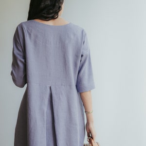 Linen Midi Dress 'Beckie', Loose Linen Dress for Women, Linen Tunic Dress, Plus size clothing, Maternity Dress image 5