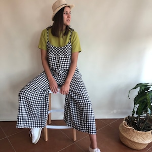 Linen Jumpsuit with Pockets, Maxi length jumpsuit women long, Many Colors, Linen Overalls, Linen Dungarees for Women, Jumpsuit Women Casual