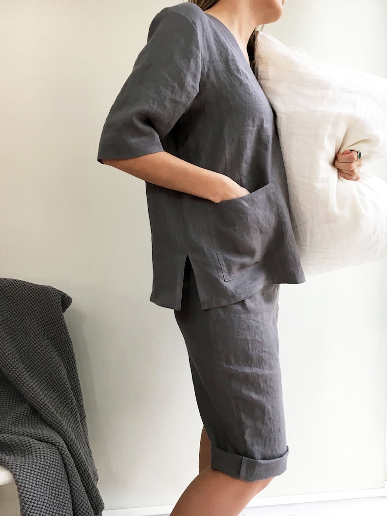 Womens pajamas linen sleepwear linen shorts women linen womens sleepwear pyjama linen linen pajama set linen lounge wear linen night