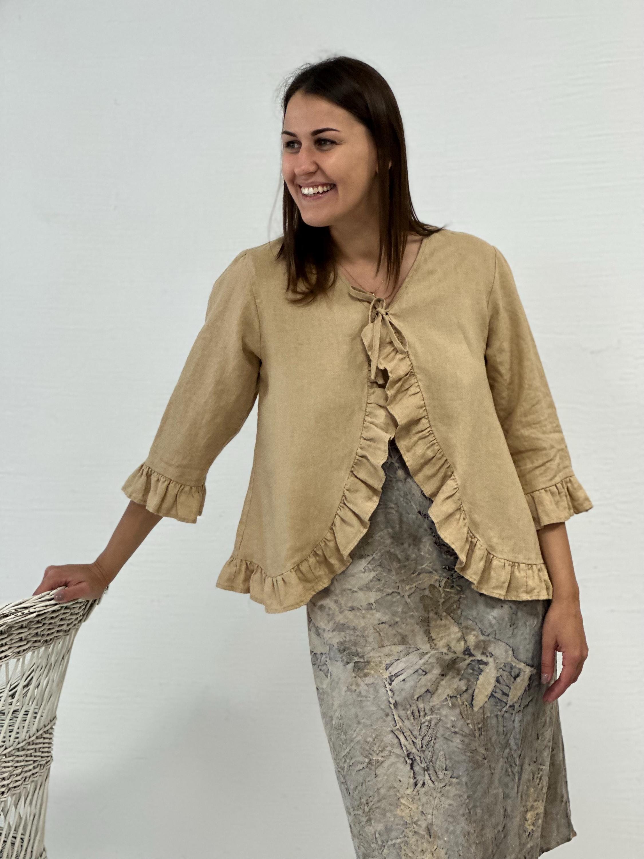 トップス Silk/Linen Gaba / Cardigan Shirts Cotton-Silk Flare-Sleeve Cardigan | Banana Republic