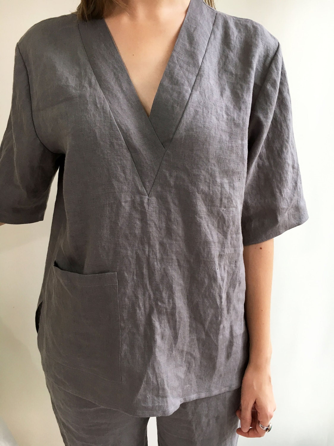 Womens pajamas, linen sleepwear, linen pajama set, pyjama linen, linen