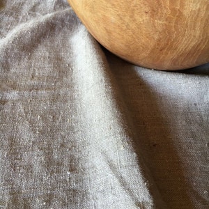 Tissu de table en lin naturel, texture rustique magnifique Taupe Lin Nappe Rectangle, Nappe Carrée, Table de ferme, Nappe image 3