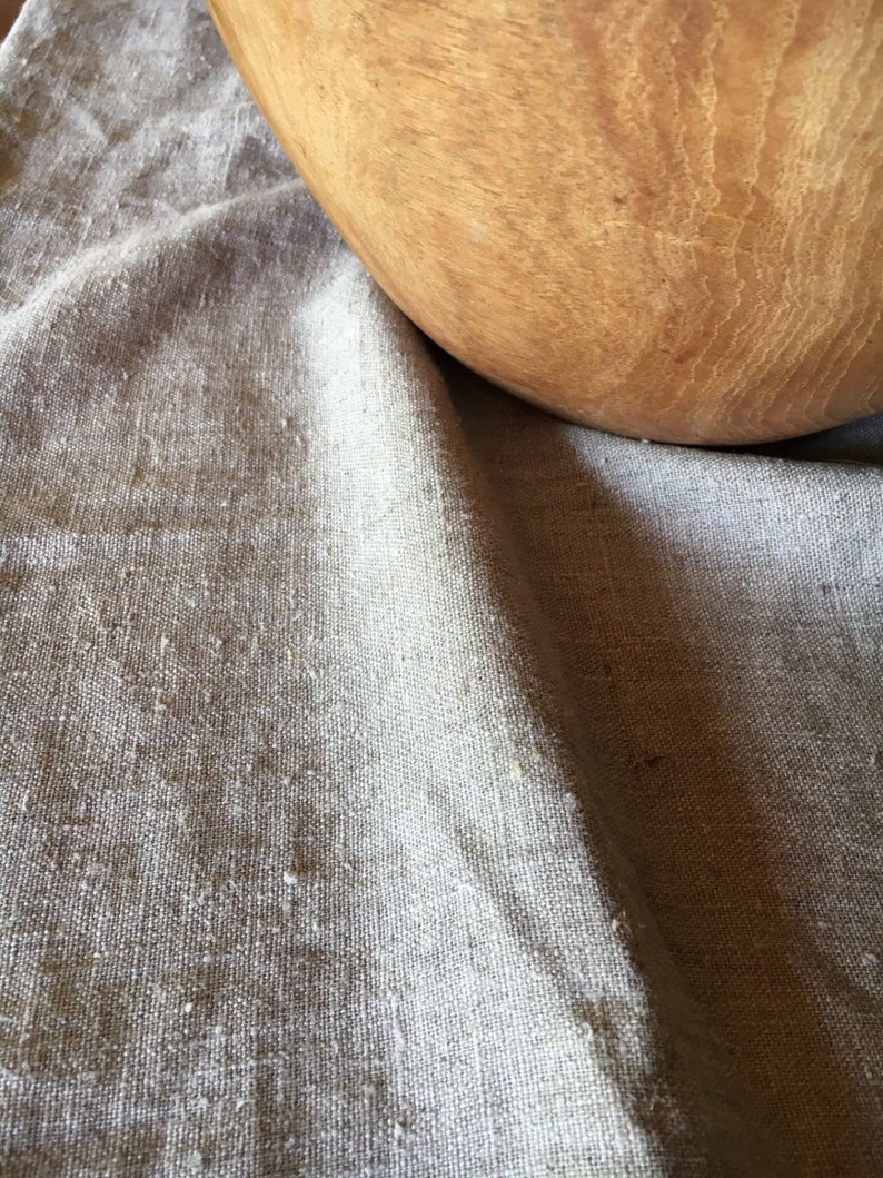 Tissu de table en lin naturel, texture rustique magnifique Taupe Lin Nappe Rectangle, Nappe Carrée, Table de ferme, Nappe image 3