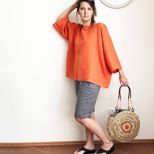 Linen Shorts, Womens Shorts, Shorts for Women, Beach Shorts, Simple Shorts, knee length Plus Size Shorts, Shorts for Summer Light shorts