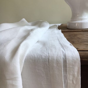 White Linen Table Cloth, Pure White Linen, Tablecloth Rectangle, Tablecloth Square Pure White Tablecloth linen Tablecloth Creamy White linen image 5