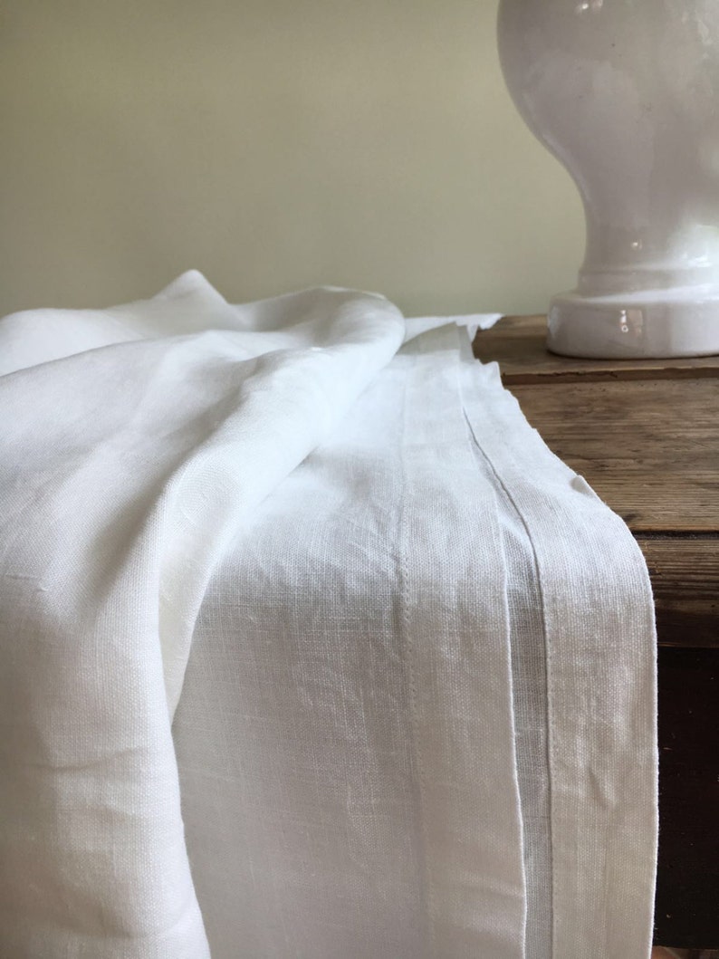 White Linen Table Cloth, Pure White Linen, Tablecloth Rectangle, Tablecloth Square Pure White Tablecloth linen Tablecloth Creamy White linen image 5