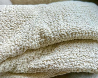 Manta de lino voluminosa, manta de lino, manta de lino, manta de color crema natural, colcha de lino, manta para sofá cama, regalo de Navidad