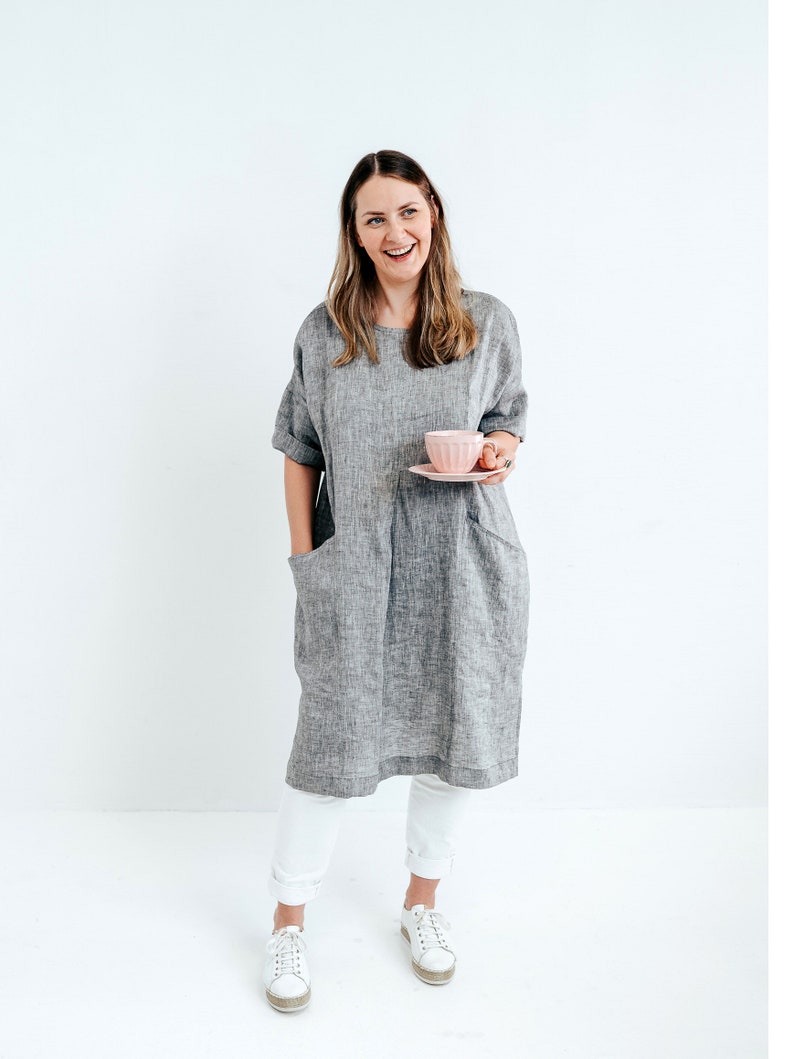 Tunic linen dress, 'Gemma' tunic, plus size tunics for women, custom made image 1