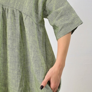 Linen Dress REBECCA, Plus size Dress,Long Linen Dress, Linen Summer Dress with Pockets, Linen Comfortable Dress image 6