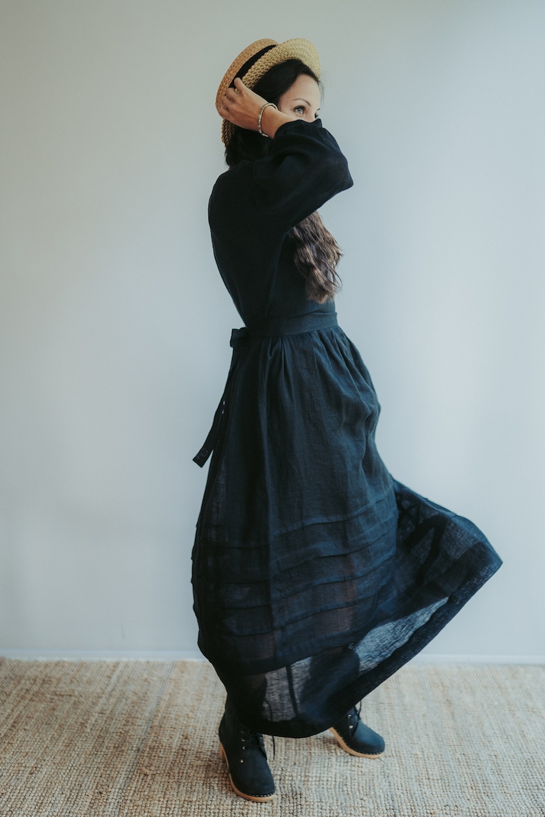 Gauze Linen Dress 'cecilia' Boho Midi Dress Long Etsy Australia