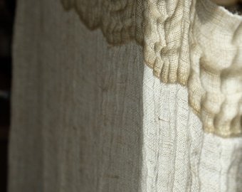 Linen Curtain Panel, Off White Rustic Gauze Linen Curtain Panel, Creamy white color,