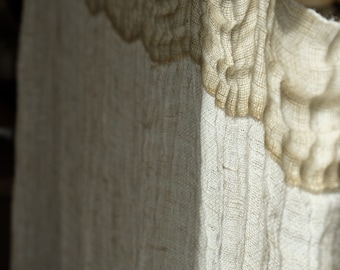 Pannello per tenda in lino, pannello per tenda in lino rustico bianco sporco, colore bianco crema,