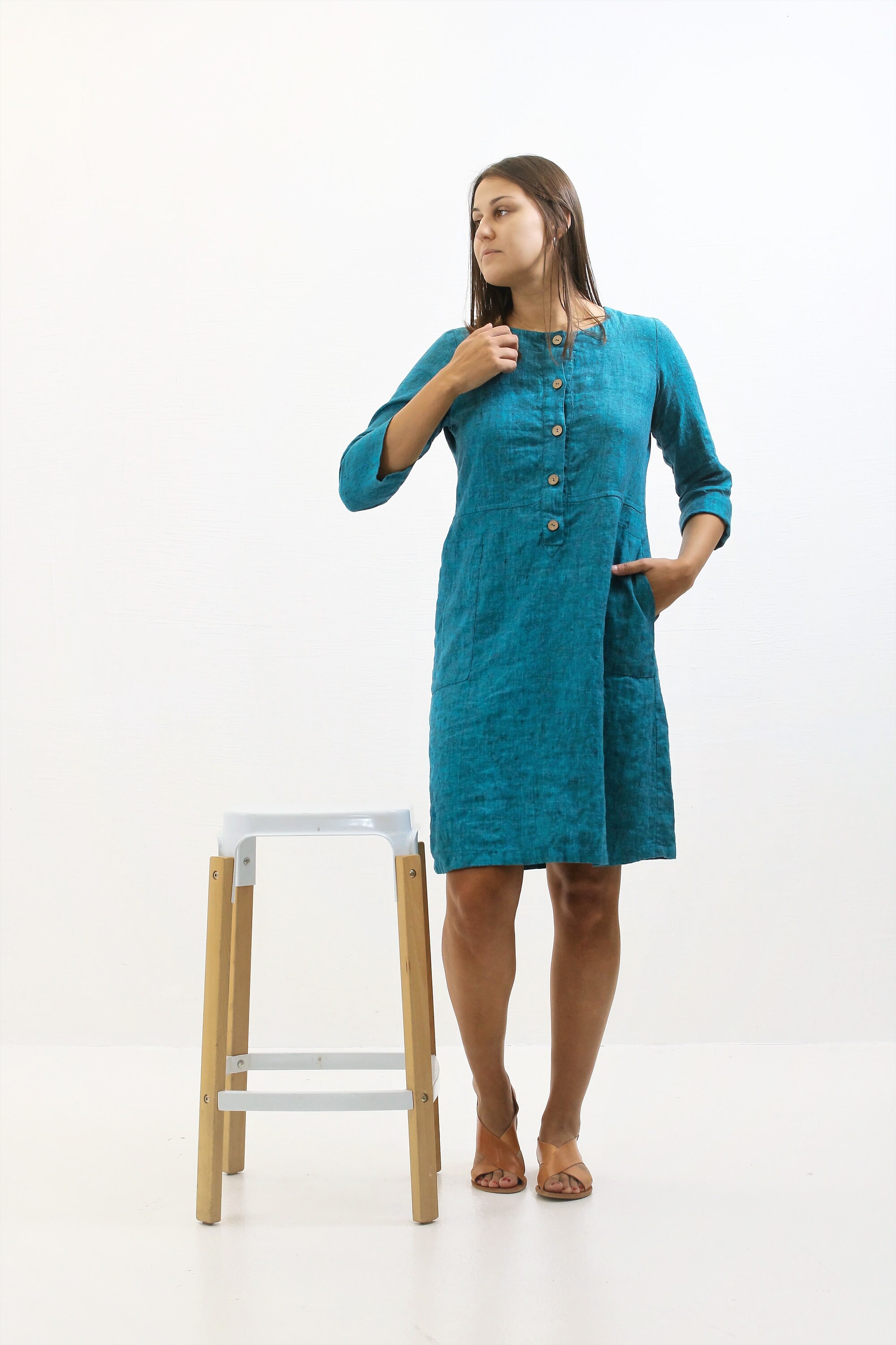 Linen Dress 'lisa', Casual Dress Linen, Women's Linen Dress, Custom Made  Dress Also Plus Sizes, Breastfeeding Dress - Etsy