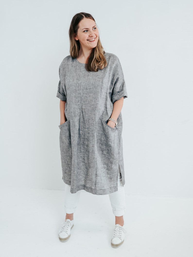 Tunic linen dress, 'Gemma' tunic, plus size tunics for women, custom made image 2