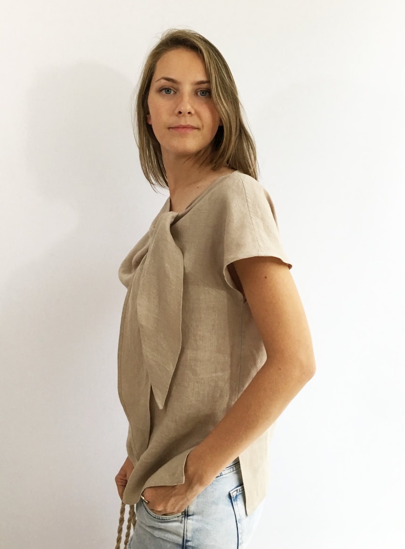 Light Linen Top, Elegant Womens Top, Linen blouse, Linen Shirt Women, Plus size top, Made To Measure Top, Plus size blouse, linen women image 3