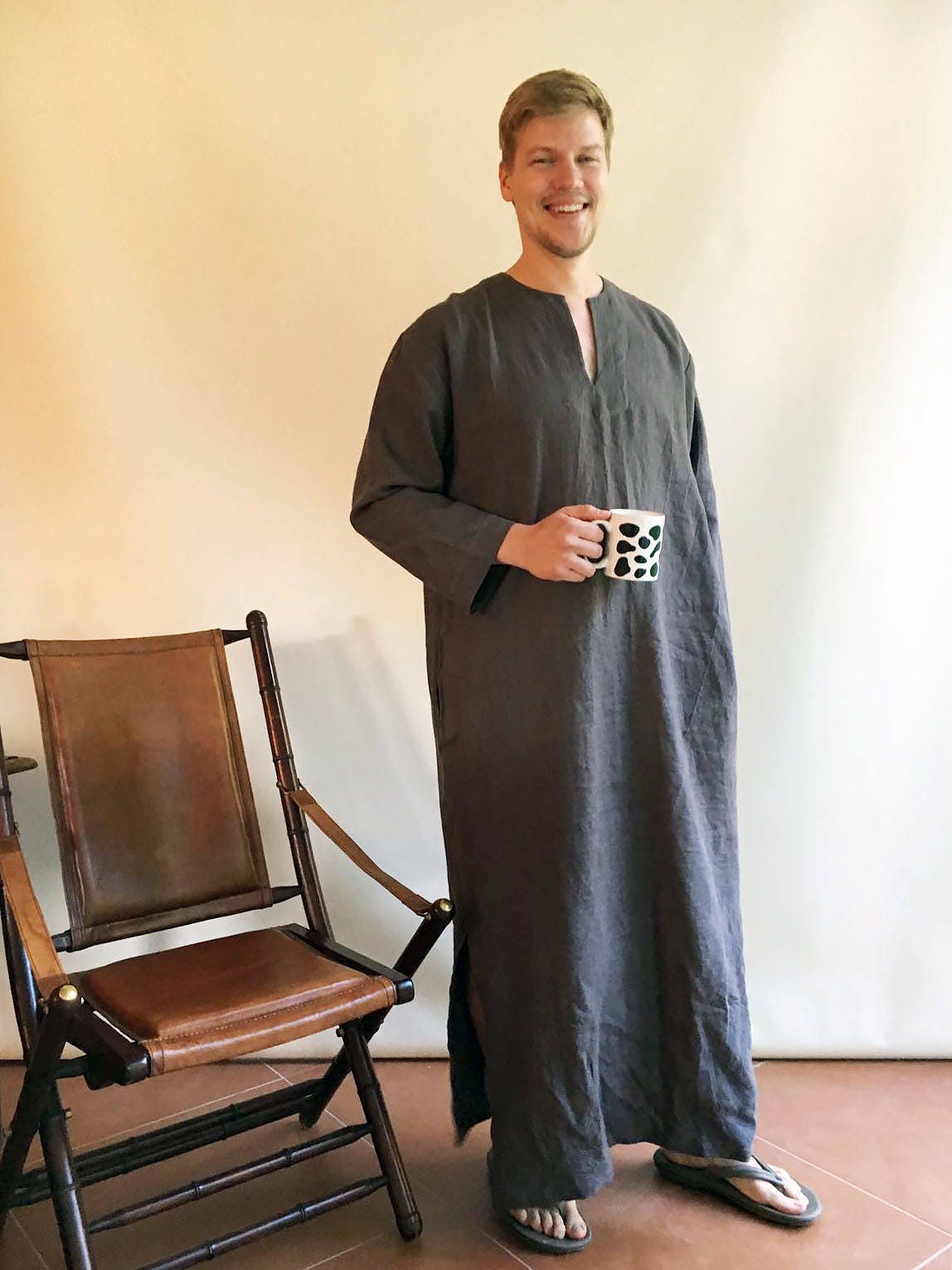 Linen Kaftan men, Kaftan Robe, Man robe, Caftan, Plus size caftan, Gift