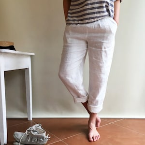 Linen Pants, Linen Trousers, Womens Pants, Womens Trousers, Black Trousers, Beach Pants, White trousers, Pants for Women, Plus Size Pants