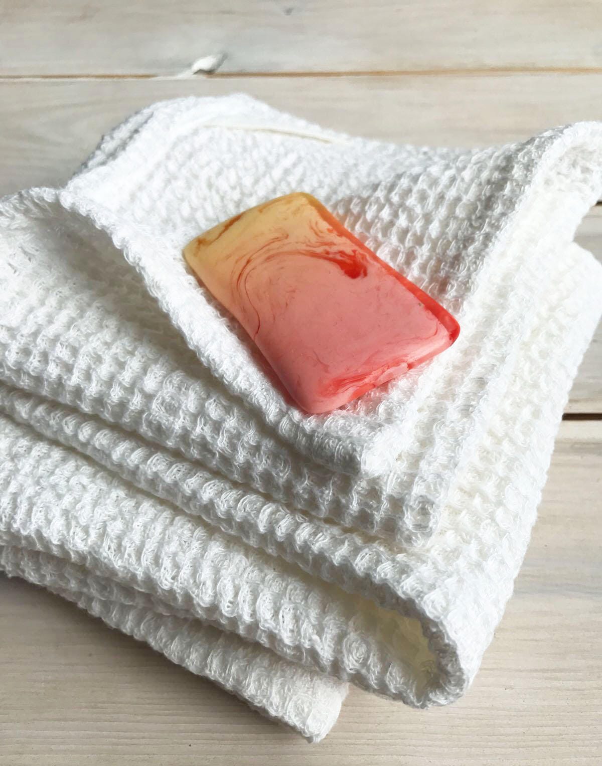 Set of Four Natural Linen Face Cloths