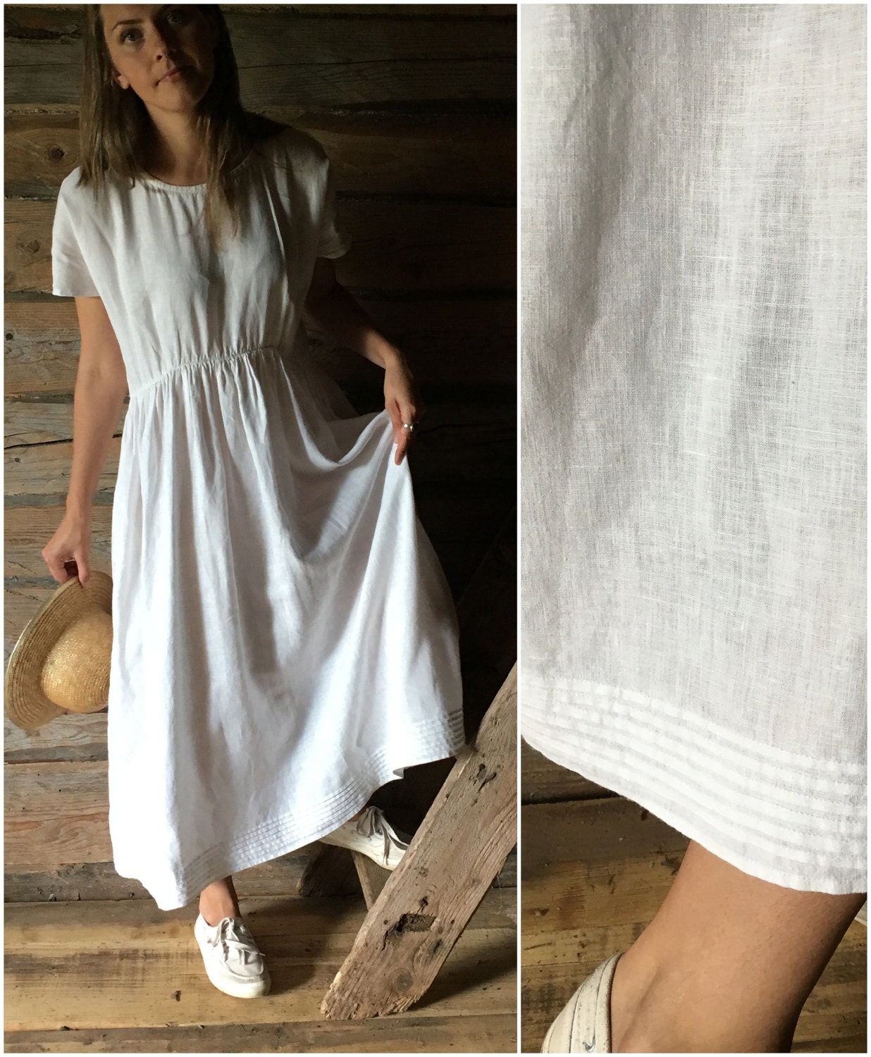 long white linen dresses with sleeves