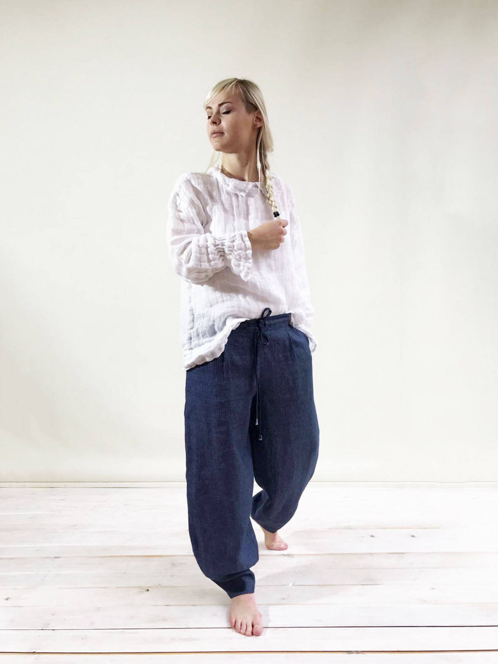 Loose Linen Pants Linen Yoga Pants Linen Trousers Baggy Etsy