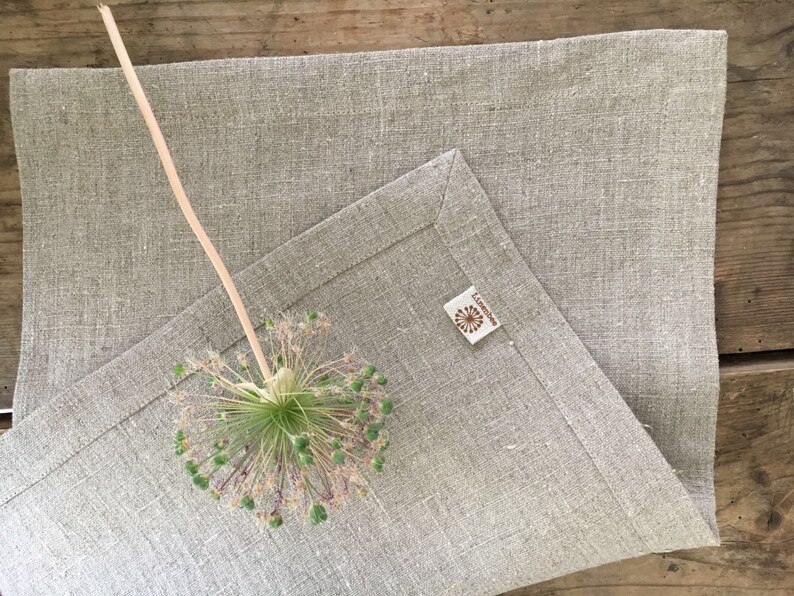 Linen Placemats, Cloth Place Mats, Set of 6 Placemats, Natural Placemats, Rustic Placemats, Country Placemats Table placemats grey placemats image 5