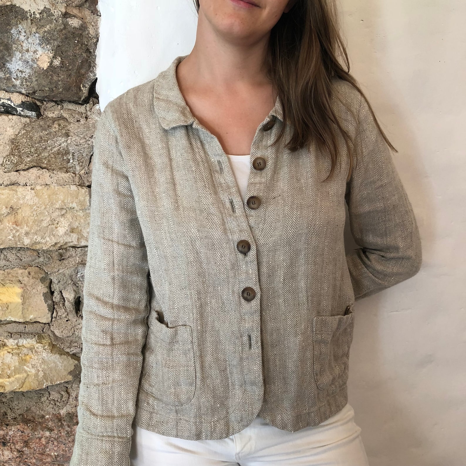 Women Linen Blazer 'georgia-rustic' Artist Linen Cardigan, Linen Jacket ...
