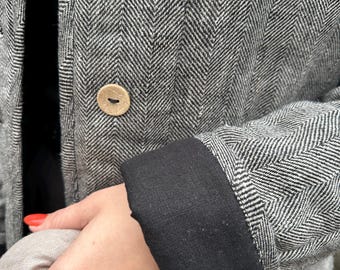 Quilted linen jacket, padded linen coat, Women Linen Blazer, Linen Jacket Short, Womens Jacket, Linen Jacket Natural, Linen Jacket