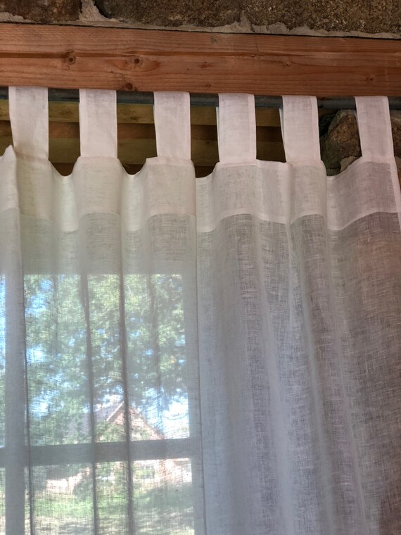 Linen Curtain Panelwhite Curtains Sheer Curtains Linen Etsy