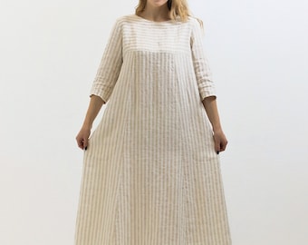 Linen Dress "Debra", Plus size Dress with Pockets, Linen Dresses for Women