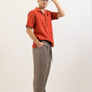 Casual Men Linen Shirt 'Maverick', Casual Linen Shirt, Short Sleeve Shirt with buttons, Summer Linen Top, image 7