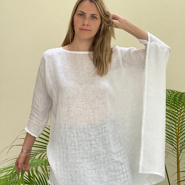 Asymmetric linen Top, Elegant Womens Top, Linen blouse, Linen Shirt Women, Plus size top, Made To Measure Top, Plus size blouse, linen women