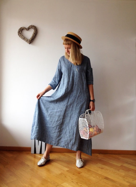 Long sleeve linen maxi dress 2025