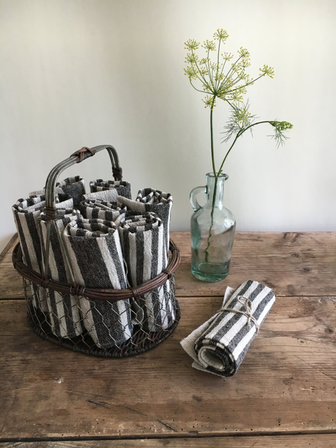 Striped Placemats Set of 8 Rustic Placemats Linen Burlap Etsy
