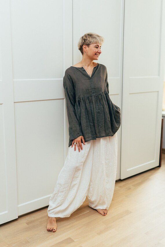 【KOOLOSET】Crop Linen Check Shirt Crop Linen Check Shirt (2color) - kooloset