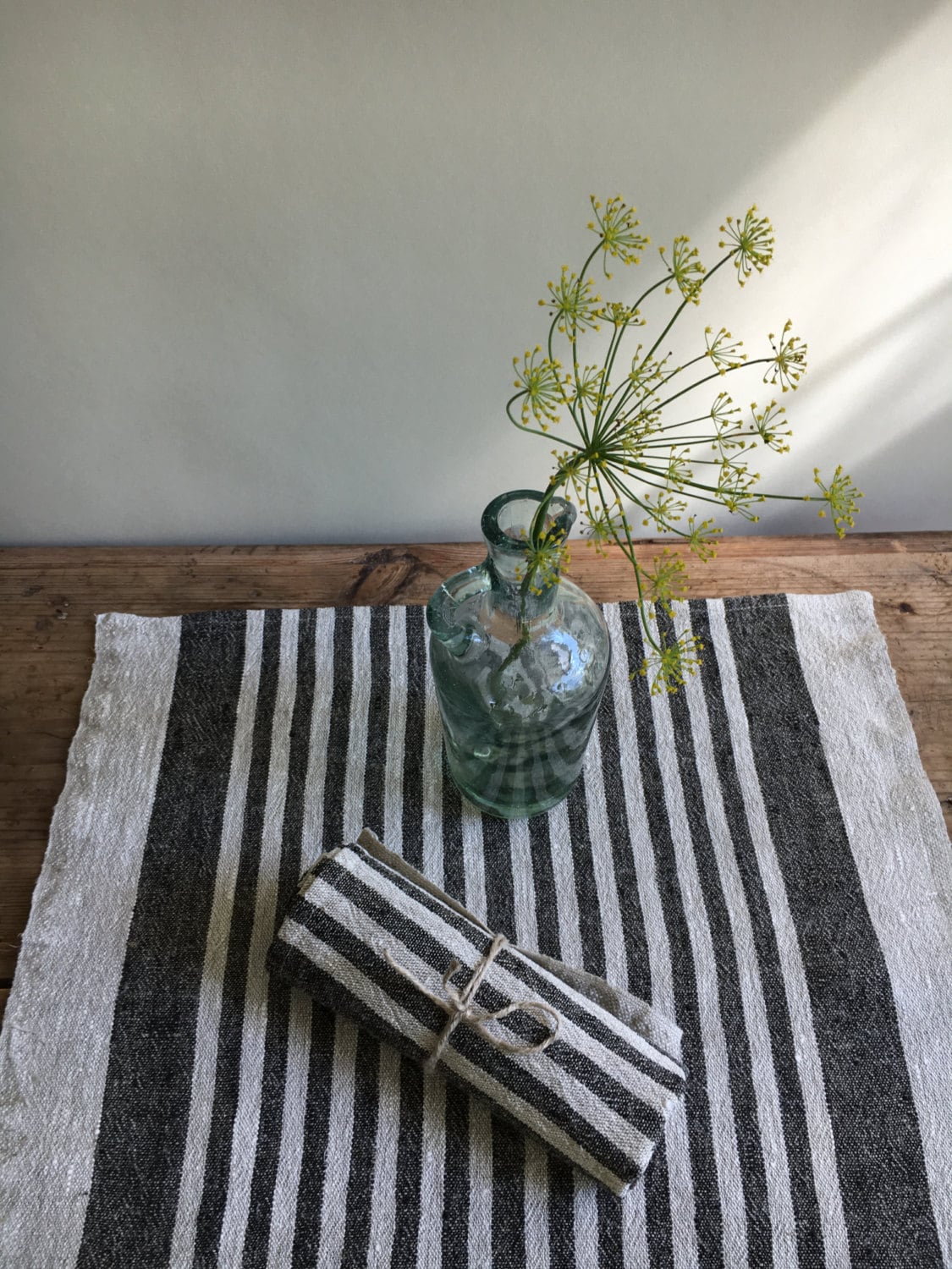 Striped Placemats, Set of 8 Rustic Placemats Linen, Burlap placemats