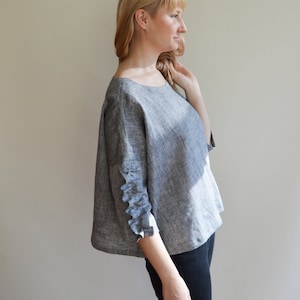 Linen Top, Elegant women blouse, Womens Top, Loose Top, Tunic top, Linen blouse, Linen Shirt Women, Plus size top, elegant top, classic top