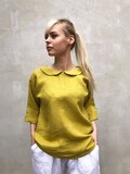 Cute Linen Blouse with Peter Pan collar, Linen Shirt Women, Linen T Shirt, Linen Tee, Plus size shirt, Linen Blouse, Cute Top, Green Blouse product logo