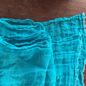 Turquoise Linen Scarf, Eco friendly Scarf, Scarf for Her, Boho Scarf, Pure Linen Scarf, Wrinkled Scarf, Light Scarf, Scarve Linen