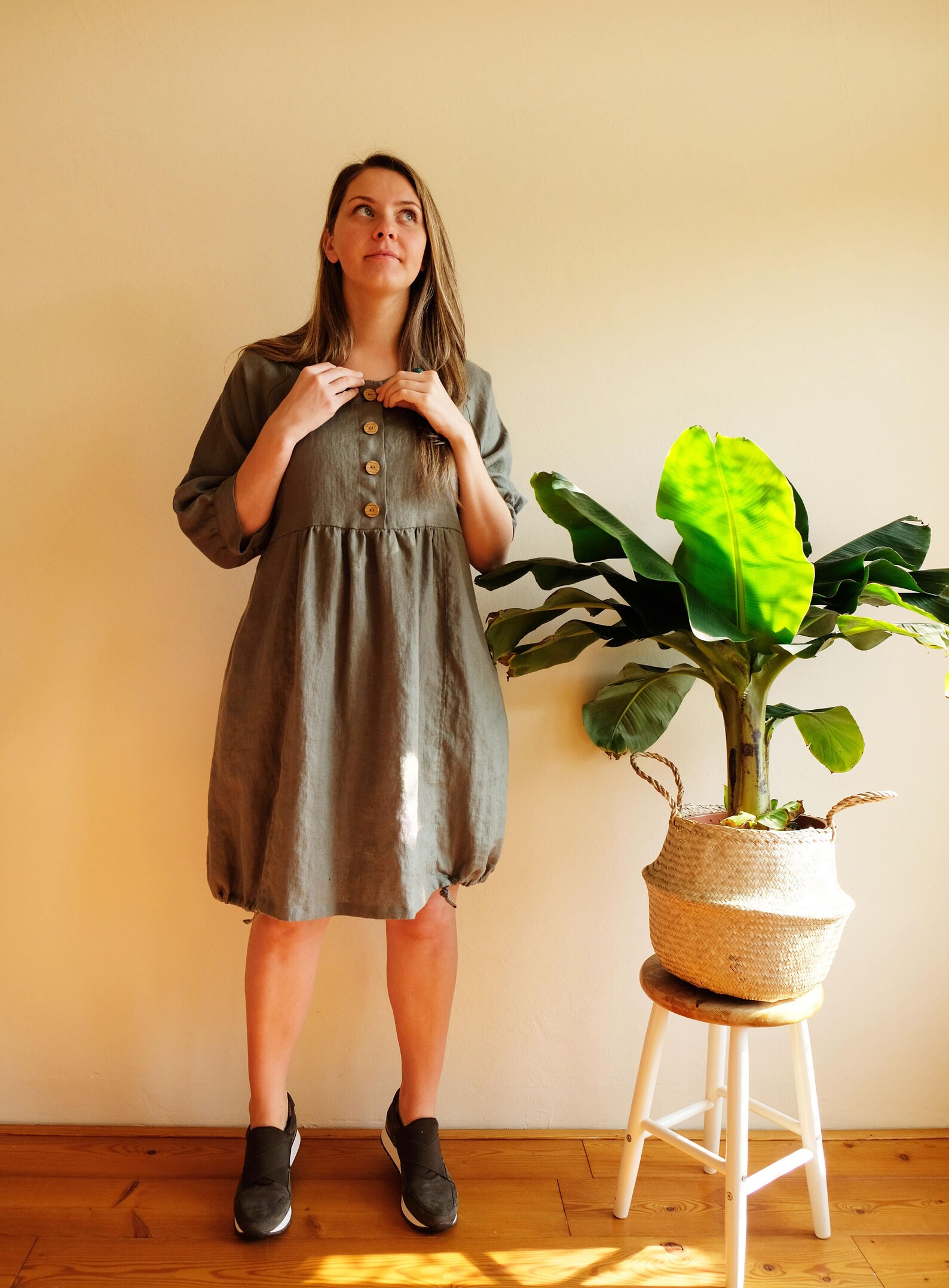 Linen Tunic Dress Maternity Dress Loose Tunic Dress Tunic | Etsy