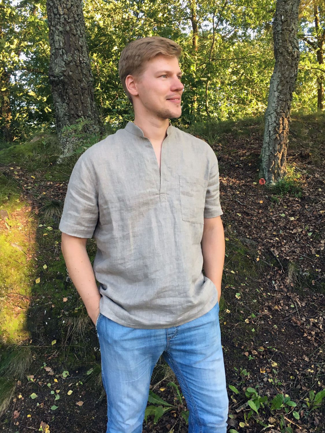 Mens short sleeve linen shirts deals