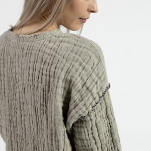Linen and Wool Pullover Sweater &#39;Norde 3&#39;, Womens Sweater Wool and Linen Jacket for Women, Linen Coat, Womens pullover Linen Cardigan