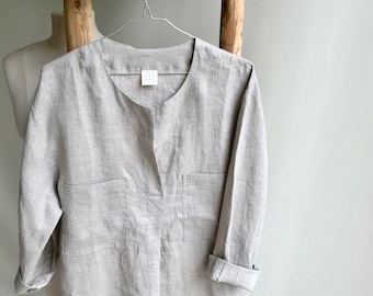 Linen Womens Shirt "Dina", Linen Shirt, plus size shirt, Tunic Shirt, boyfriend shirt, summer shirt, light shirt, boho shirt, Linen Top