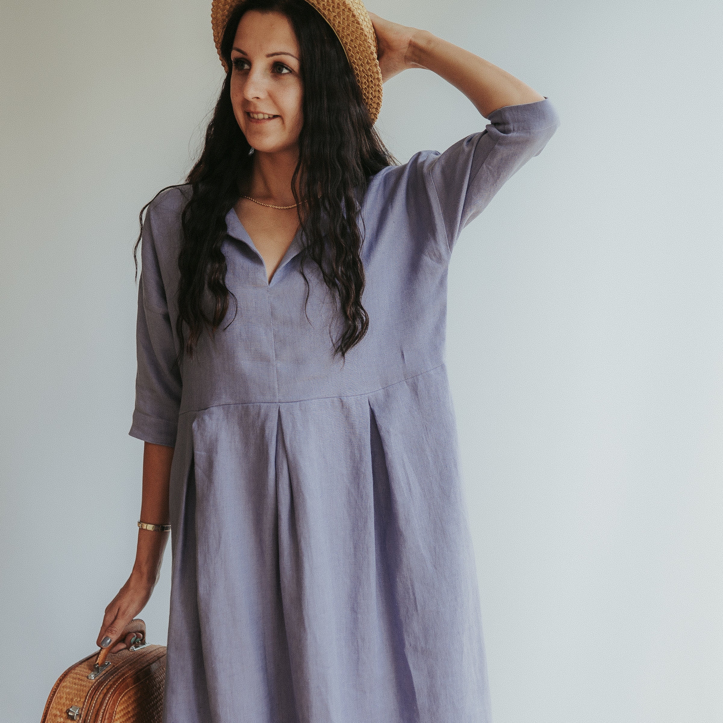 Linen loose dress cheap